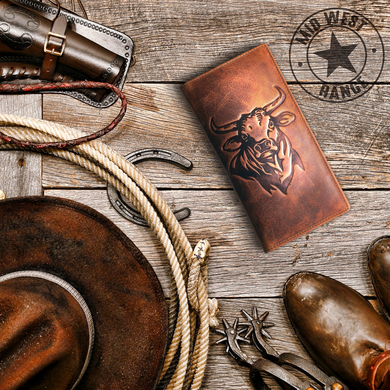 USA Handcrafted Leather Rodeo Wallet
